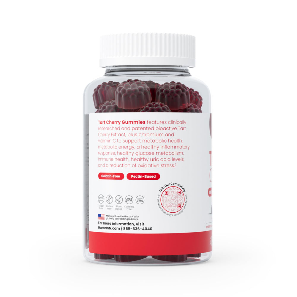 Non-GMO vegan tart cherry gummies packaging
