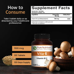 Non-GMO Vitamin B12 methylcobalamin 1500mcg image