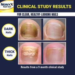 NONYX Fungal Nail Clarifying Gel under polish demonstrates compatibility with acrylic-based polishes.