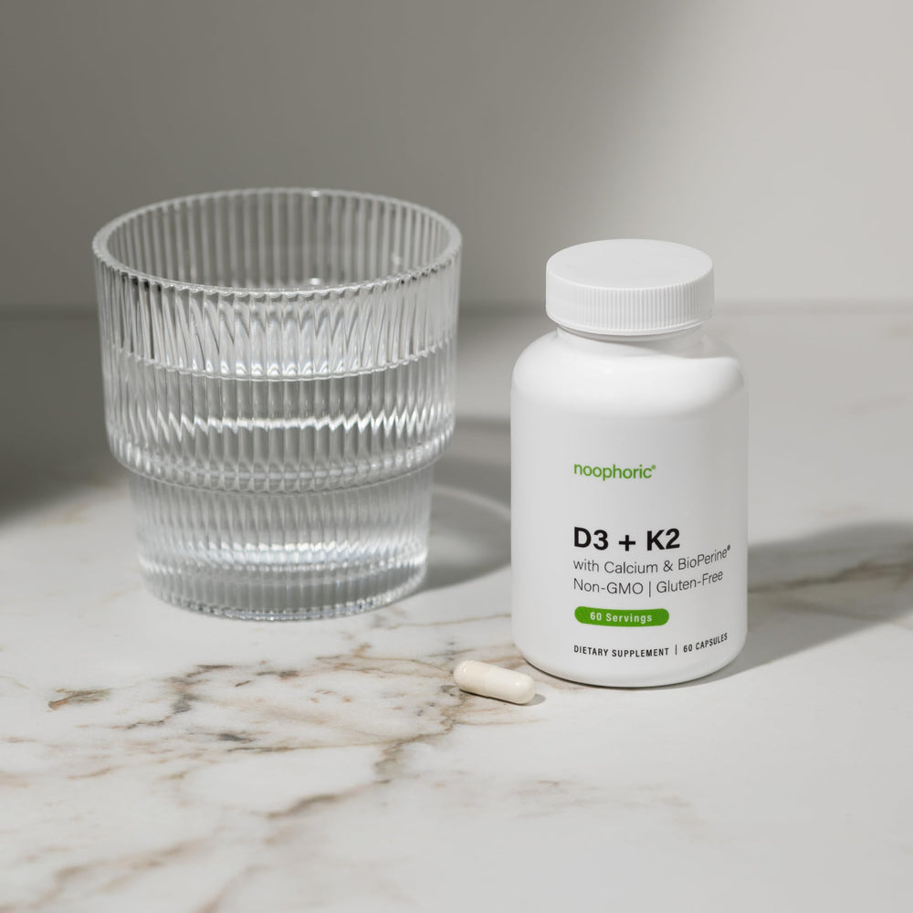Vitamin D3 K2 for bone and heart health infographic