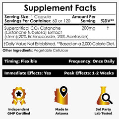 Nootropics Depot Cistanche capsules bottle – back label with details