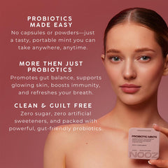 Sugar-free label and ingredients on NOOZ packaging