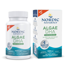 Nordic Naturals Algae DHA bottle with 90 soft gels