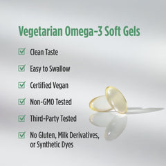 Nordic Naturals Algae DHA softgels in hand for easy daily use