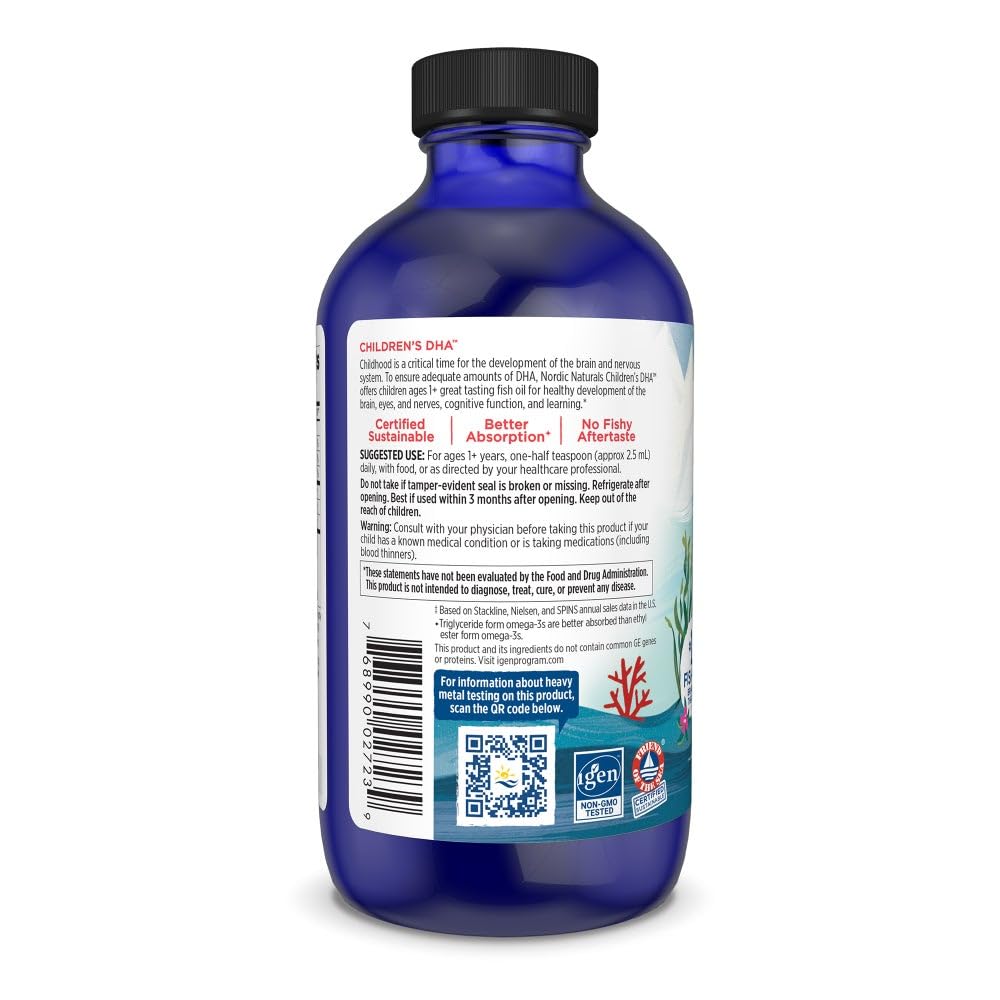 Strawberry flavored omega-3 liquid for kids