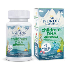 Product image: Nordic Naturals Children's DHA Vegetarian Berry Lemonade mini chewables bottle with 120 soft gels