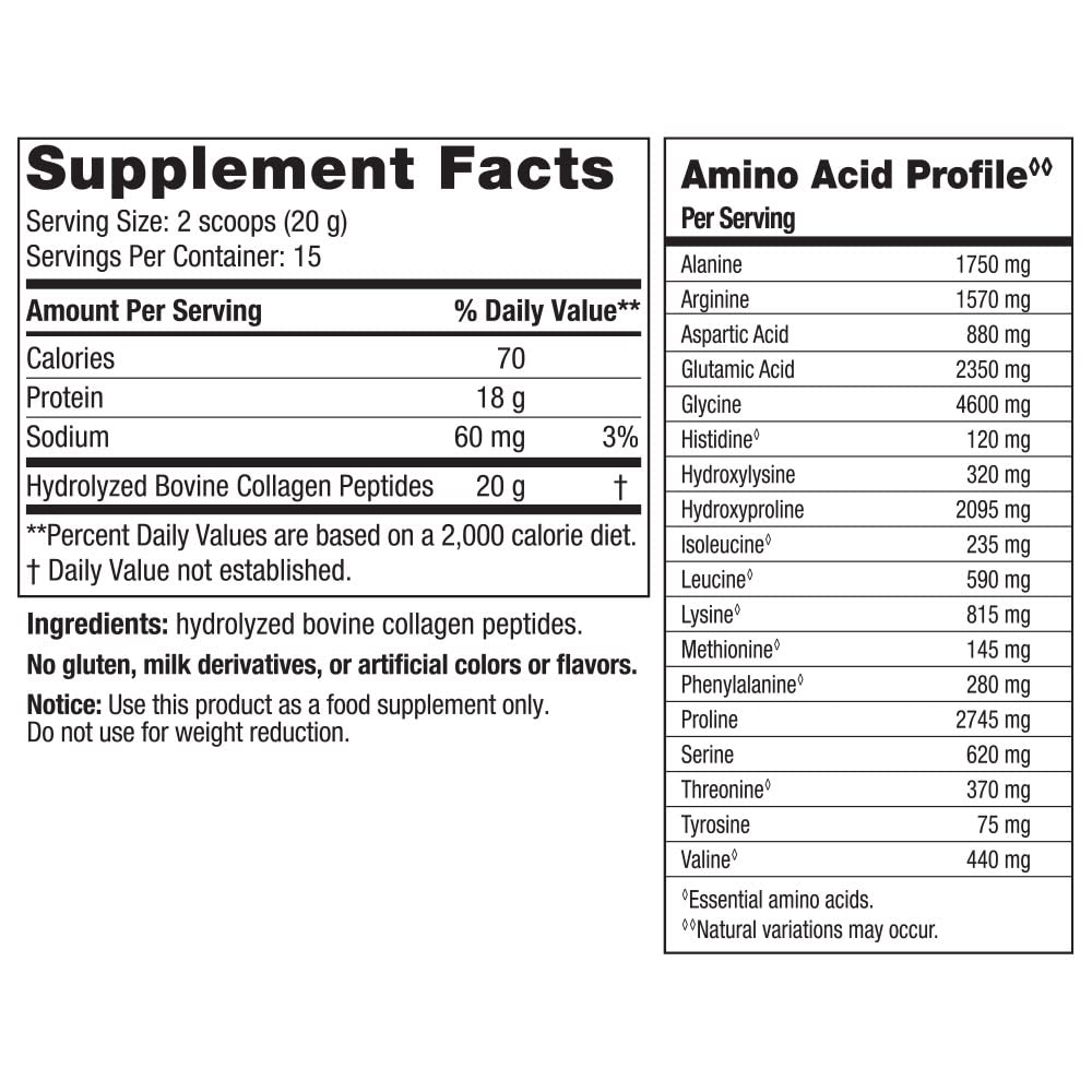 Nordic Naturals collagen peptides unflavored 10.6 oz bottle