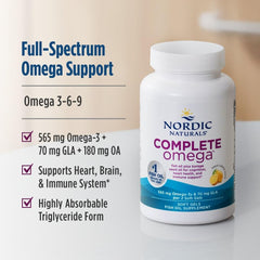 Nordic Naturals Complete Omega lemon packaging conveys sustainable sourcing