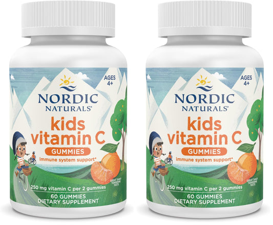 Nordic Naturals Kids Vitamin C Gummies Tangy Tangerine 2-pack front