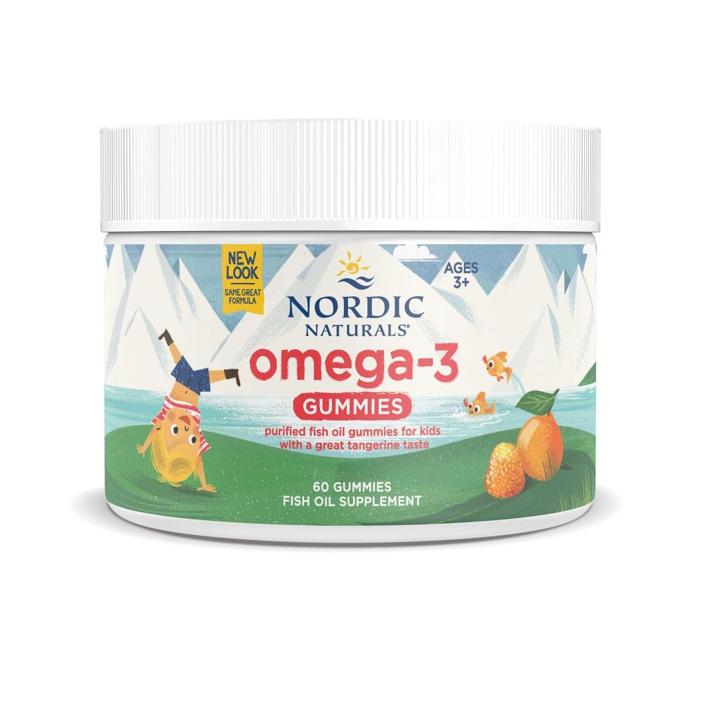 Nordic Naturals Omega-3 Gummies Tangerine - 60 gummies with 82 mg total omega-3s (EPA & DHA)