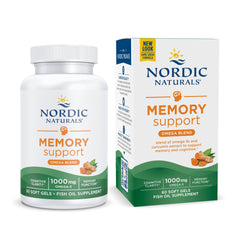 Nordic Naturals Omega Memory with Curcumin Lemon bottle with 60 soft gels