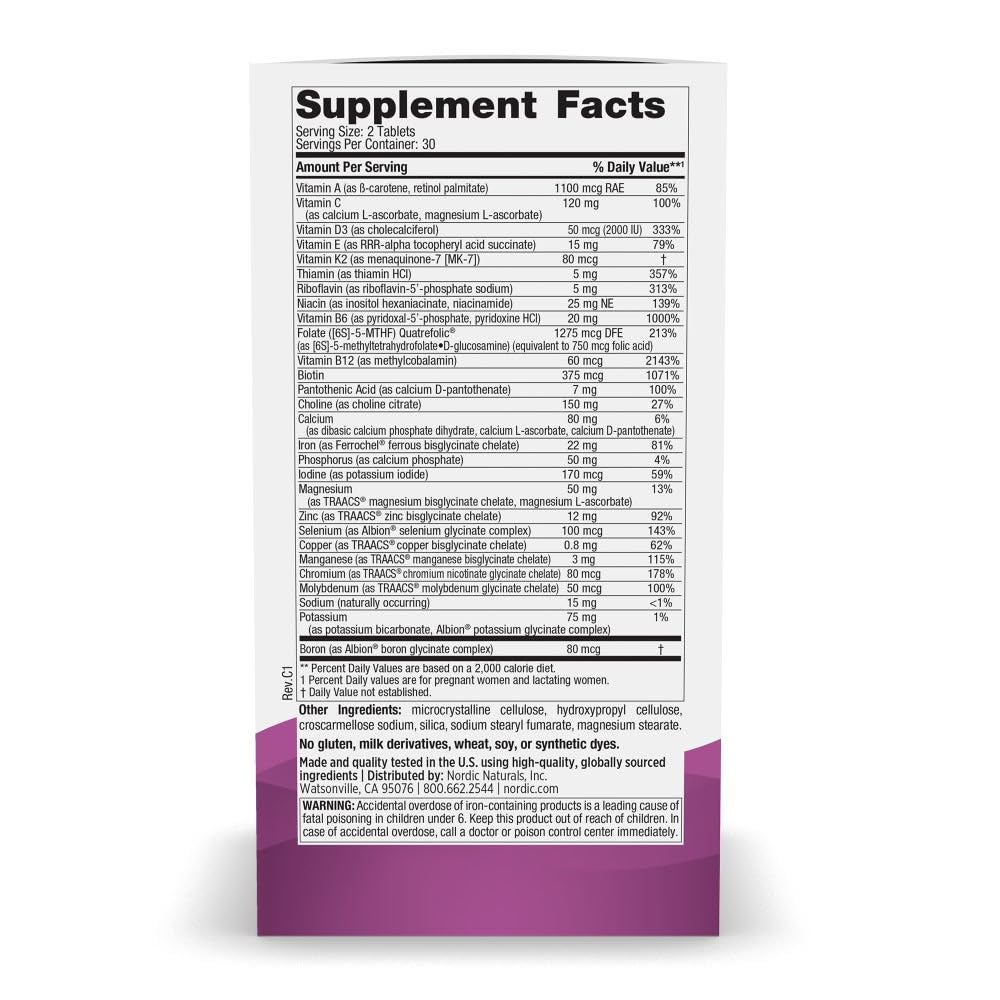 Close-up of Prenatal Multivitamin label on bottle