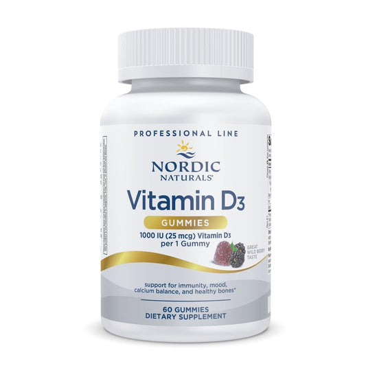 Nordic Naturals Pro Vitamin D3 Gummies Wild Berry bottle and label