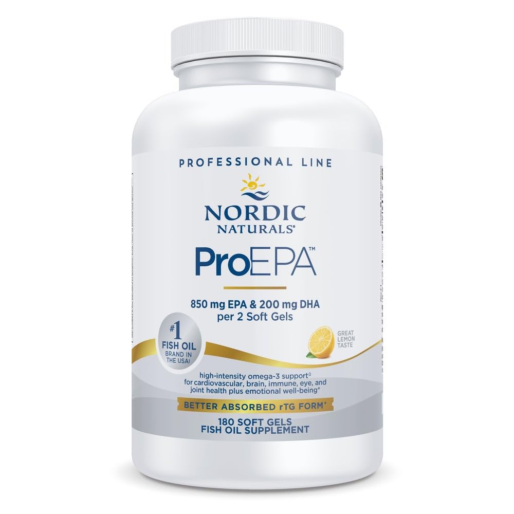 Nordic Naturals ProEPA Lemon bottle for easy daily omega-3 intake.