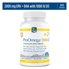 Nordic Naturals ProOmega 2000-D lemon taste label, suggesting pleasant daily use.