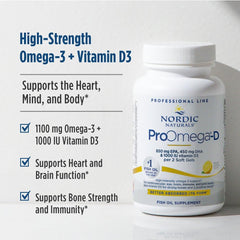 Nordic Naturals ProOmega-D sustainability badge signals ethical sourcing.