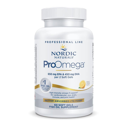 Nordic Naturals ProOmega Lemon bottle with 60 soft gels