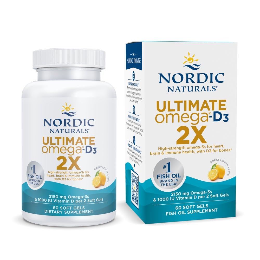 Nordic Naturals Ultimate Omega 2X lemon bottle for daily omega-3 support