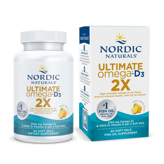Front view of Nordic Naturals Ultimate Omega 2X Lemon bottle