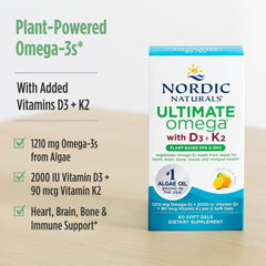 Nordic Naturals Ultimate Omega Plant-Based sustainability emphasis on algae origin
