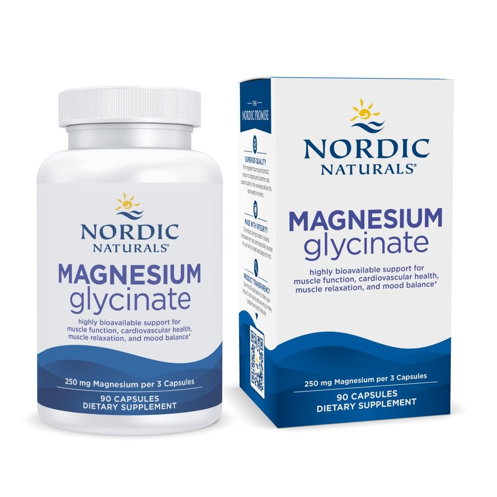 Nordic Naturals Vegetarian Magnesium Glycinate Capsules bottle - unflavored, 90 count