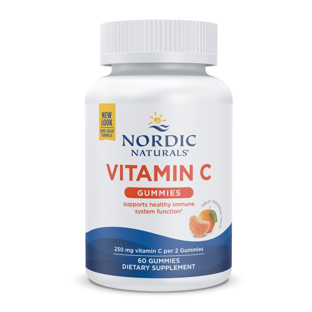 Front view of Nordic Naturals Vitamin C Gummies Tart Tangerine bottle