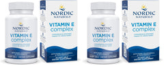 Nordic Naturals Vitamin E Complex unflavored bottle with 30 soft gels, pack of 2