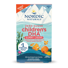 Nordic Naturals Zero Sugar Children's DHA Gummy Chews Tropical Punch 45-count box