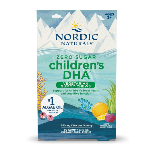 Hero shot: Nordic Naturals Zero Sugar Children's DHA gummy chews bottle