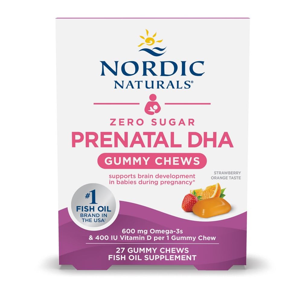 Bottle of Nordic Naturals Zero Sugar DHA Prenatal Gummy Chews