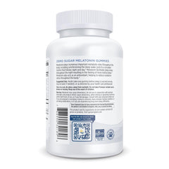 Clear jar with label showing 1.5 mg melatonin per gummy