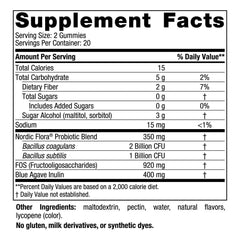 Nordic Naturals Zero Sugar Probiotic Gummies packaging and labeling