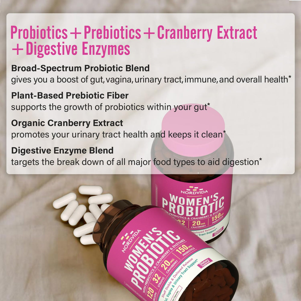 Woman holding bottle for daily probiotic routine