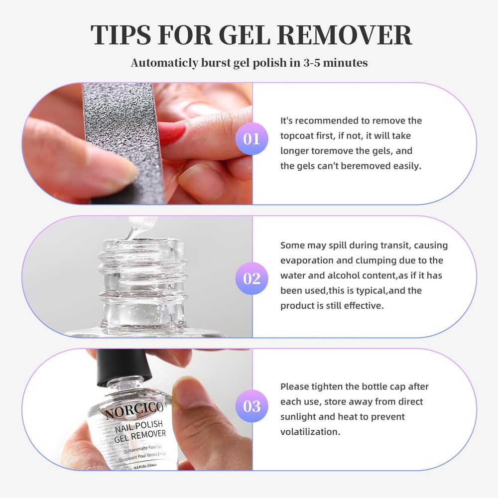 Norico remover bottle emits a subtle scent for comfortable use.