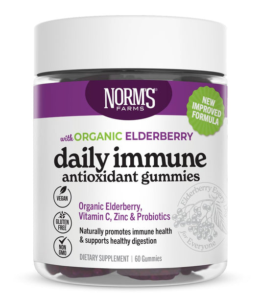 Norm's Farms Organic Elderberry Gummies bottle front
