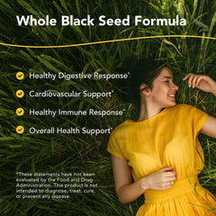 Close-up of Black Seed Plus label showing 90 VCaps
