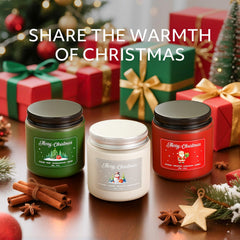 Cozy holiday ambiance with candles and Christmas decor