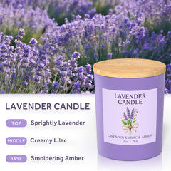 Close-up of lavender candle fragrance notes