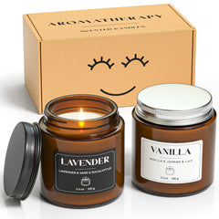 NORVENCE Scented Candles Gift Set with black and white packaging