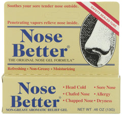 Nose Better non-greasy relief gel application close-up for soothing nasal comfort.