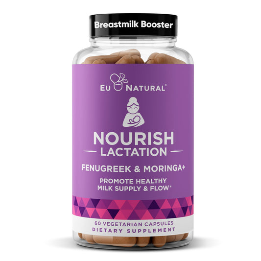 Nourish Lactation Supplement bottle label on a clean surface