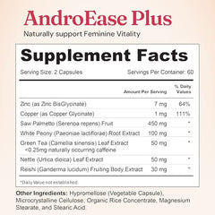 Nourished AndroEase Plus capsules-on-shelf demonstrating convenient daily use