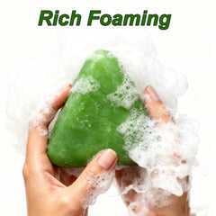 NovaCharm Seven Green travel friendly triangle shampoo bar ideal for trips.
