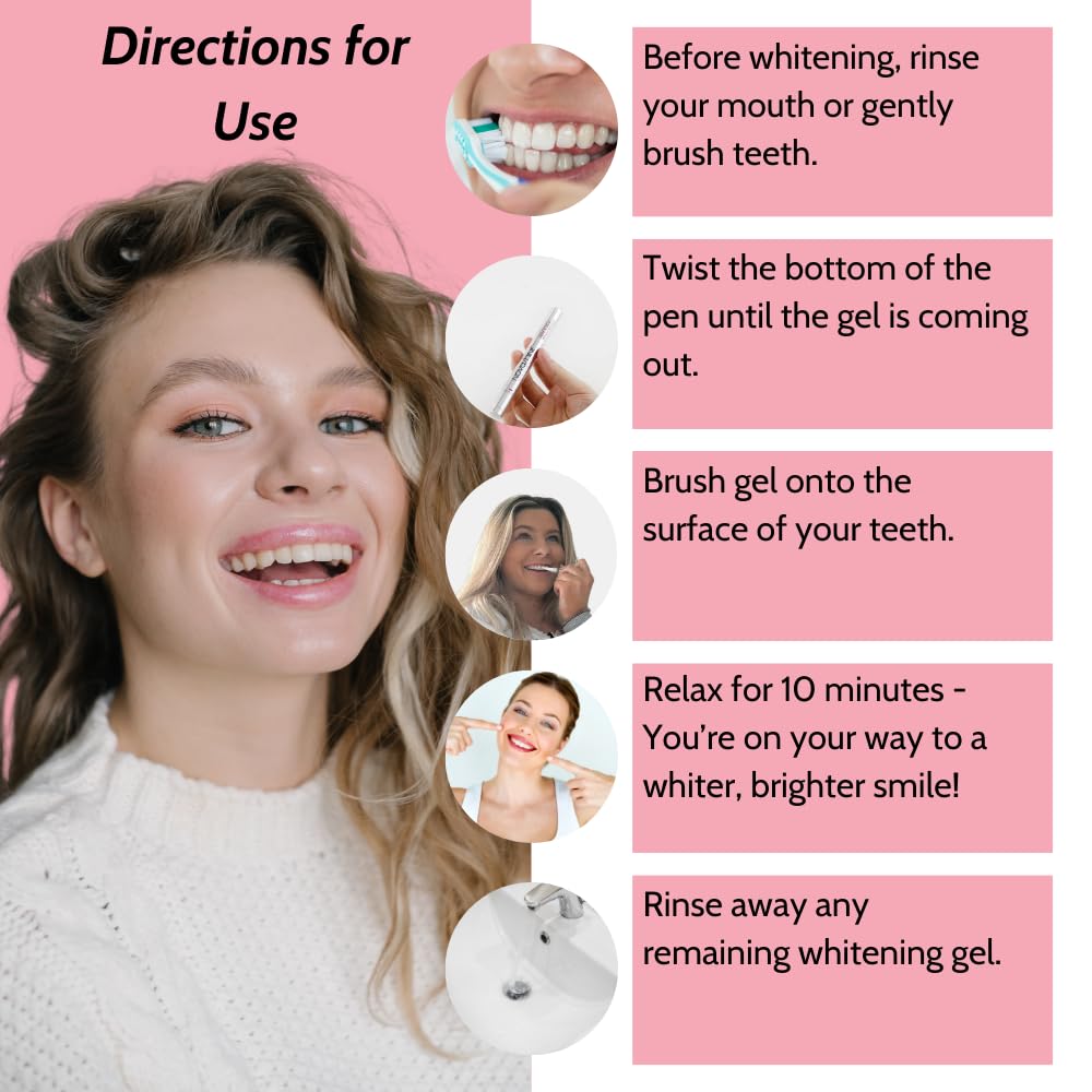 On-the-go whitening concept with pen in hand