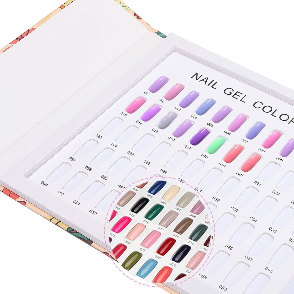 Noverlife color swatch chart display highlights vibrant polish options.