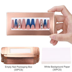 Noverlife rose gold nail box with transparent window showcases nails before purchase.