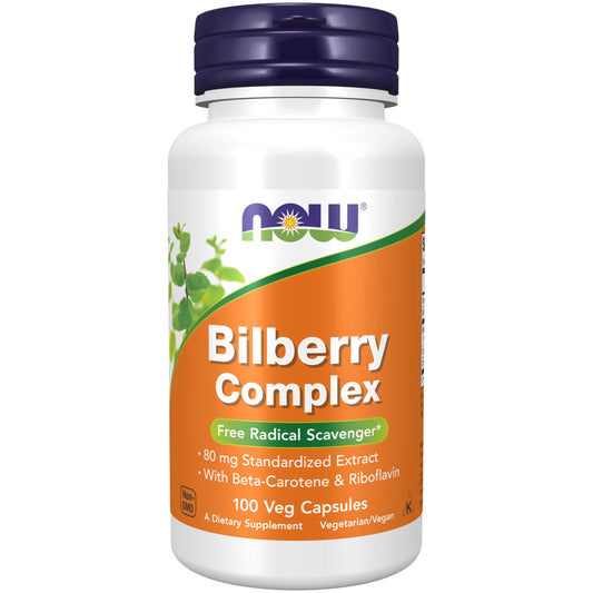 NOW Foods Bilberry Complex bottle and capsules