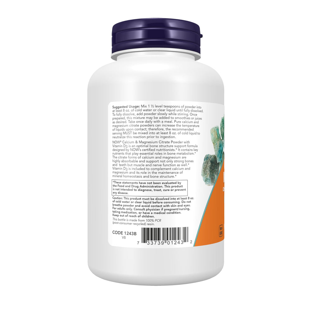 Citrate minerals with Vitamin D3 enhanced mixability