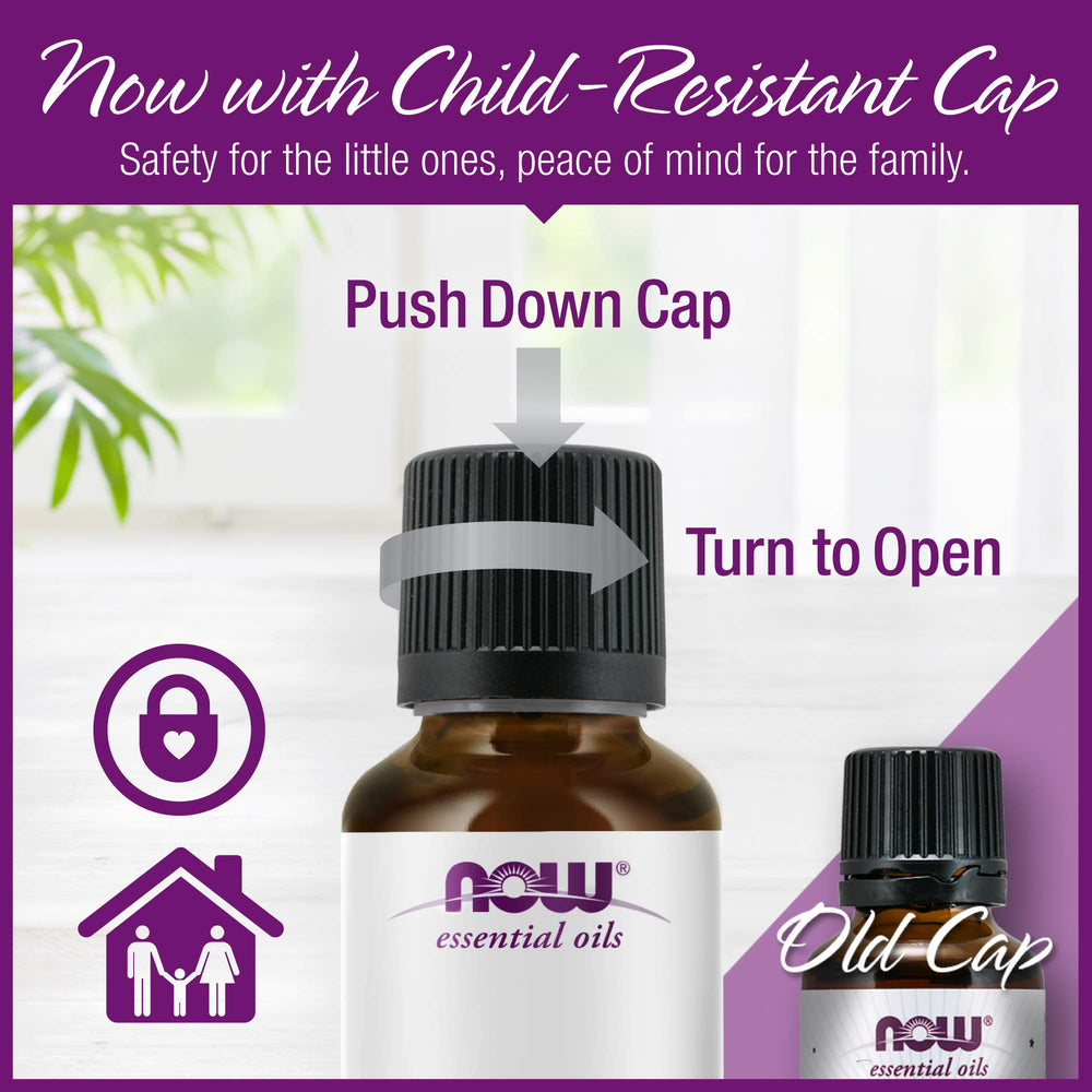 NOW Cinnamon Cassia oil bottle label showing 100% pure