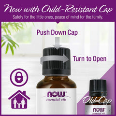NOW Cinnamon Cassia oil bottle label showing 100% pure